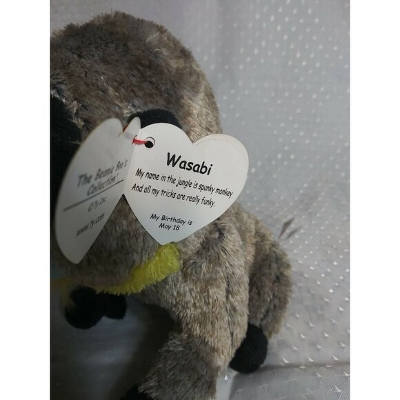 Ty Beanie Boos - WASABI the Baboon (9 Inch) with MINT TAGS - Picture 8 of 8